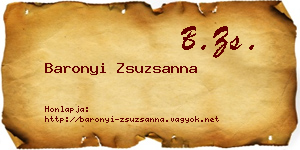 Baronyi Zsuzsanna névjegykártya